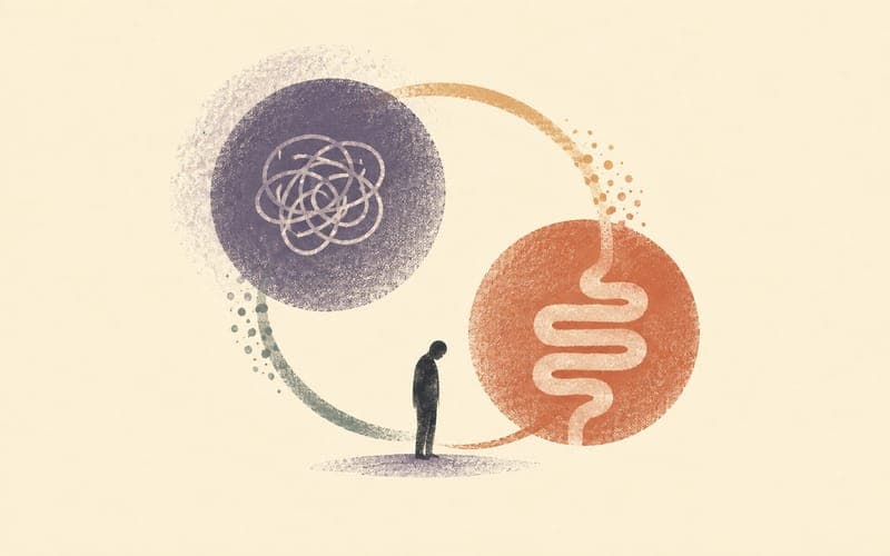 Cycle illustration of anxiety and gastrointestinal symptom amplification