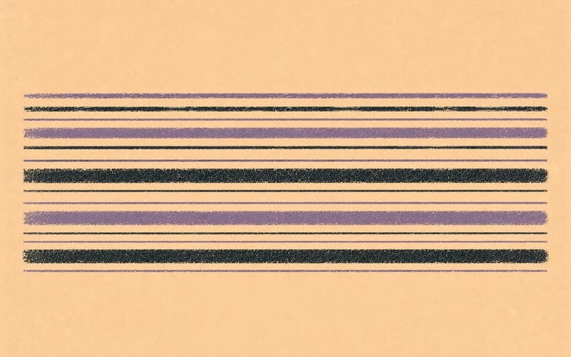 Hospital corridor abstracted as geometric lines, neuropsychology work settings, Risograph dusty violet and charcoal on cream
