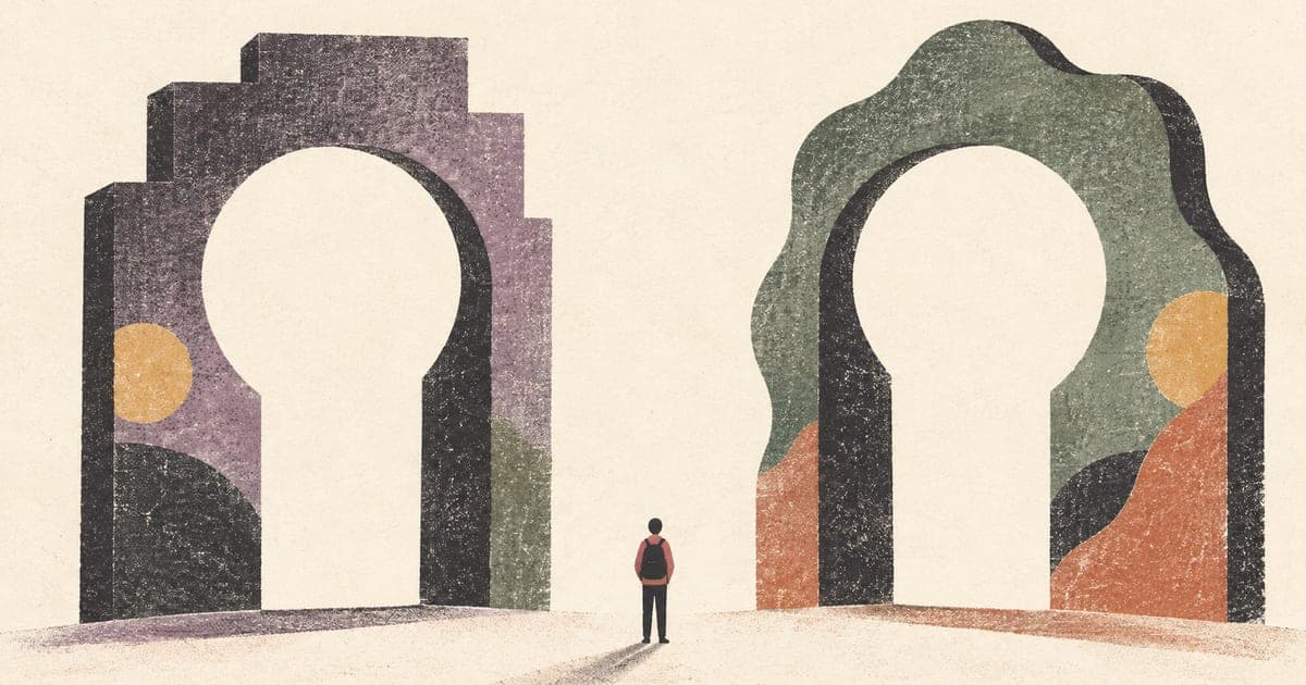 A psychology student considering two differently shaped pathways through the same accredited fourth-year threshold