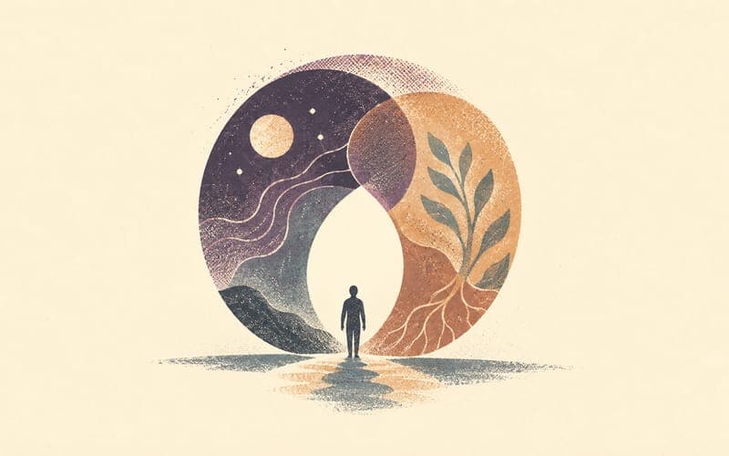 Abstract depiction of mind and body as one integrated system
