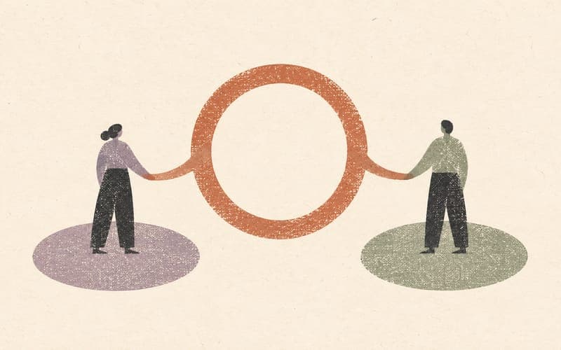 Two parents holding equal sides of one shared boundary