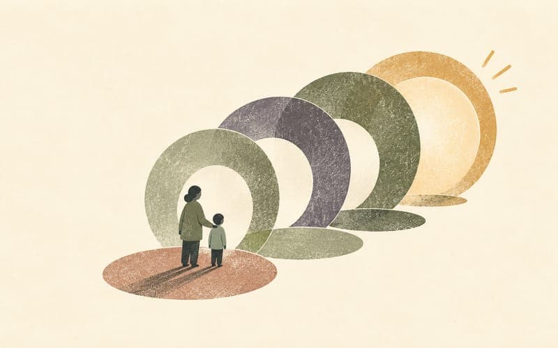 Parent dashboard, phone alerts, console settings, and trust balance scales shown as collaborative oversight rather than covert surveillance, Risograph editorial illustration in olive green and charcoal on warm cream, 16:10 landscape
