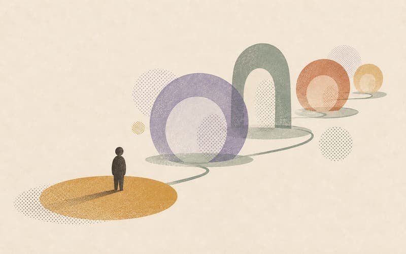Neurodivergent sensory and capacity systems shown as abstract connected pathways