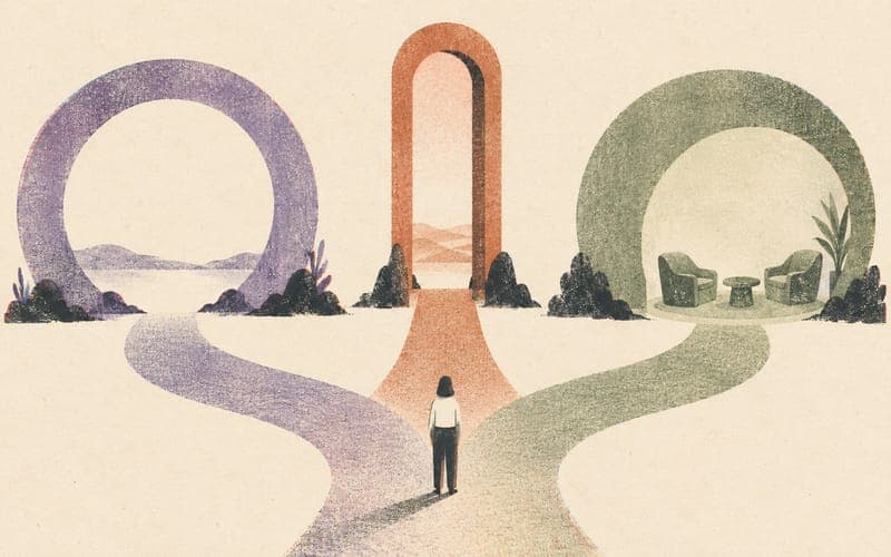 A psychologist considering three distinct pathways for permission, obligation and consultation