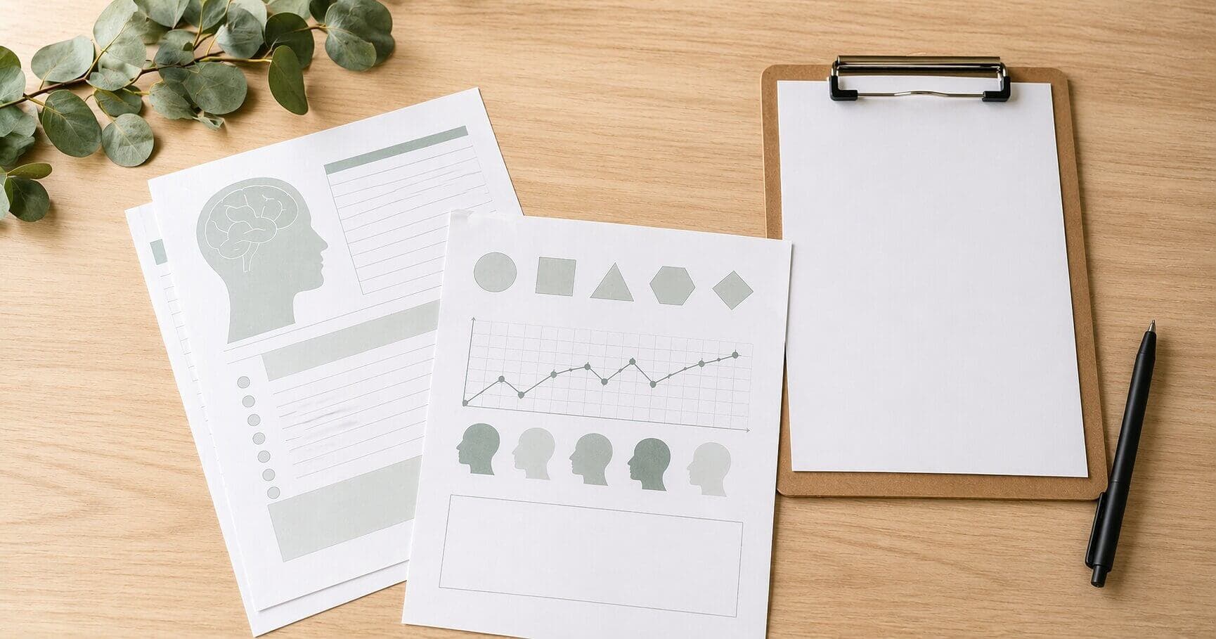 Psychology resources for Australian clinicians laid out on a clinical desk