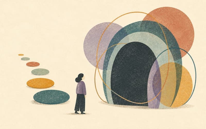 PDA vs general demand avoidance, a flat illustration comparing two figures, one labelled with everyday avoidance and the other with anxiety-driven PDA avoidance, against a cream background with PsychVault's teal and ochre palette.