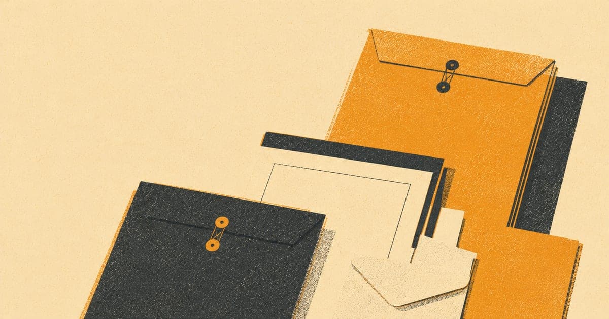 Abstract risograph illustration of institutional documents and corridors representing university procedural fairness