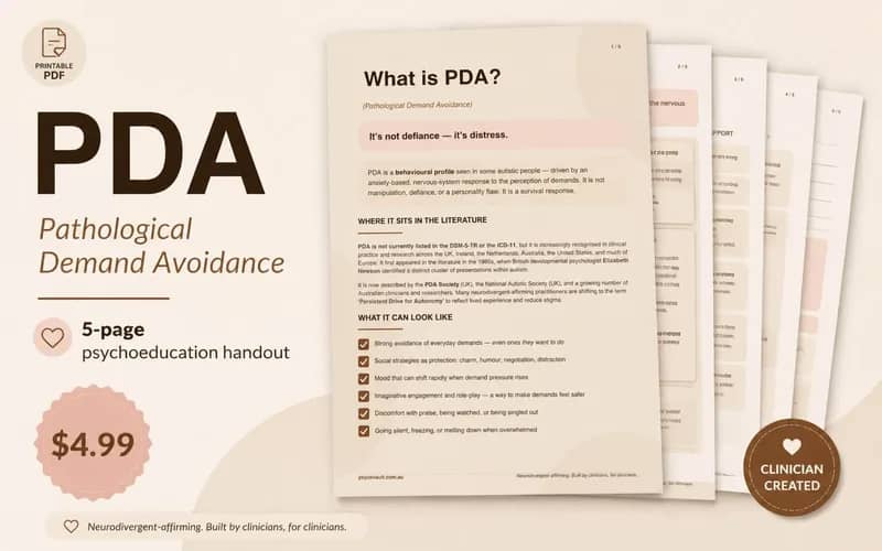 PDA - Psychoeducation Handout: Understanding Pathological Demand Avoidance