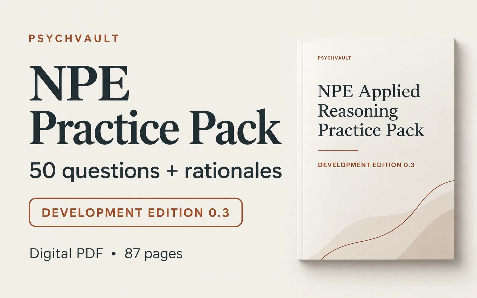 NPE Applied Reasoning Practice Pack: 50 Questions (Development Edition)
