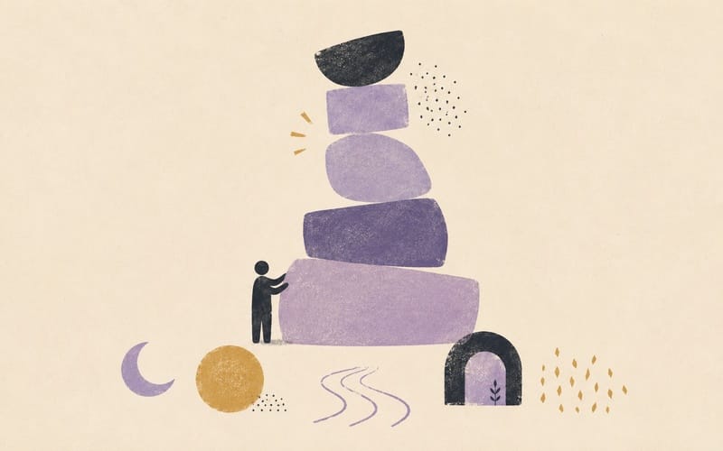 Layered foundations representing autistic support needs and system stability