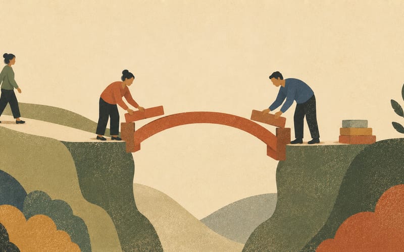 Continuity of care shown as an ongoing line that must survive a clinician transition