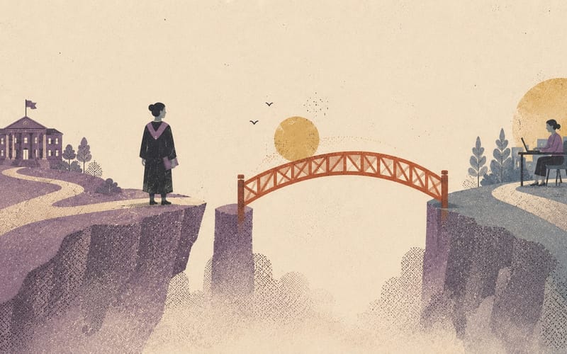 Graduate at a cliff-edge transition between course completion and internship employment status