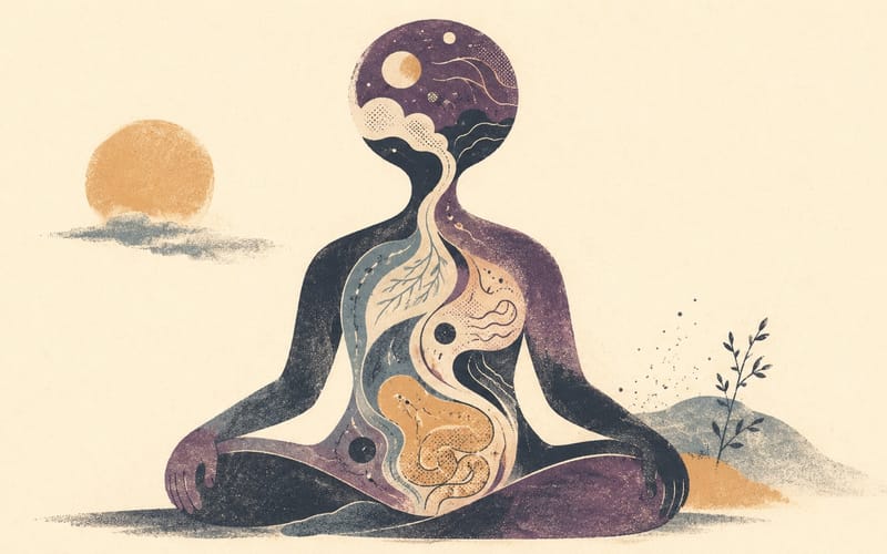 Abstract depiction of mind and body as one integrated system