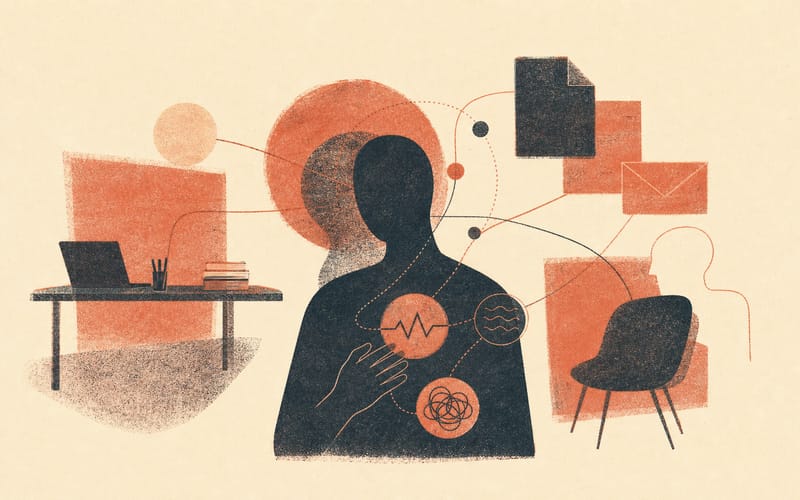 A nervous system learning danger from overlapping workplace, supervision and clinical cues.