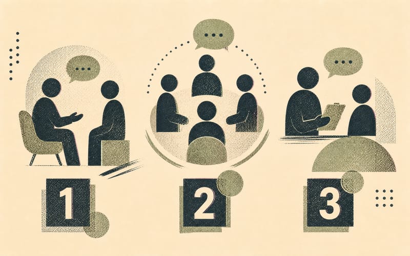Numbers and supervision categories layered together, charcoal and sage tones, halftone grain visible
