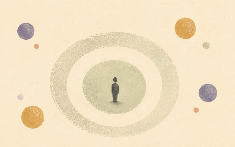 A professional indemnity insurance policy, legal advice pathway and practitioner support contact sitting beside an unopened Ahpra letter, Risograph editorial illustration in deep charcoal, warm cream and sage green, careful desk scene, no readable text, no logos